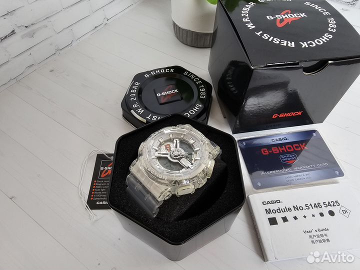 Часы casio g shock ga 110 белые прозрачные