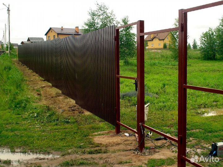 Металлический забор профлист