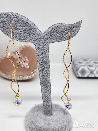 Серьги с кристалами swarovski