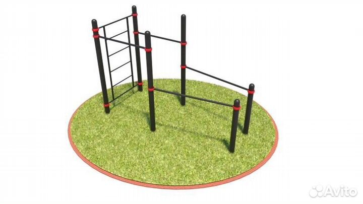 Т-037 Швед. стенка, два турника и конусные брусья