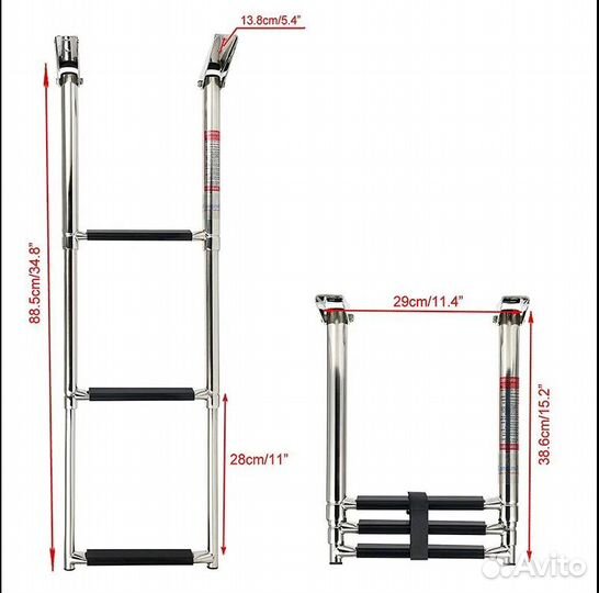 Лестница телескопическая для лодки, катера, яхты