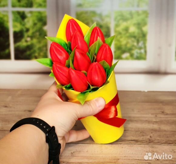 Букет тюльпанов из мыла