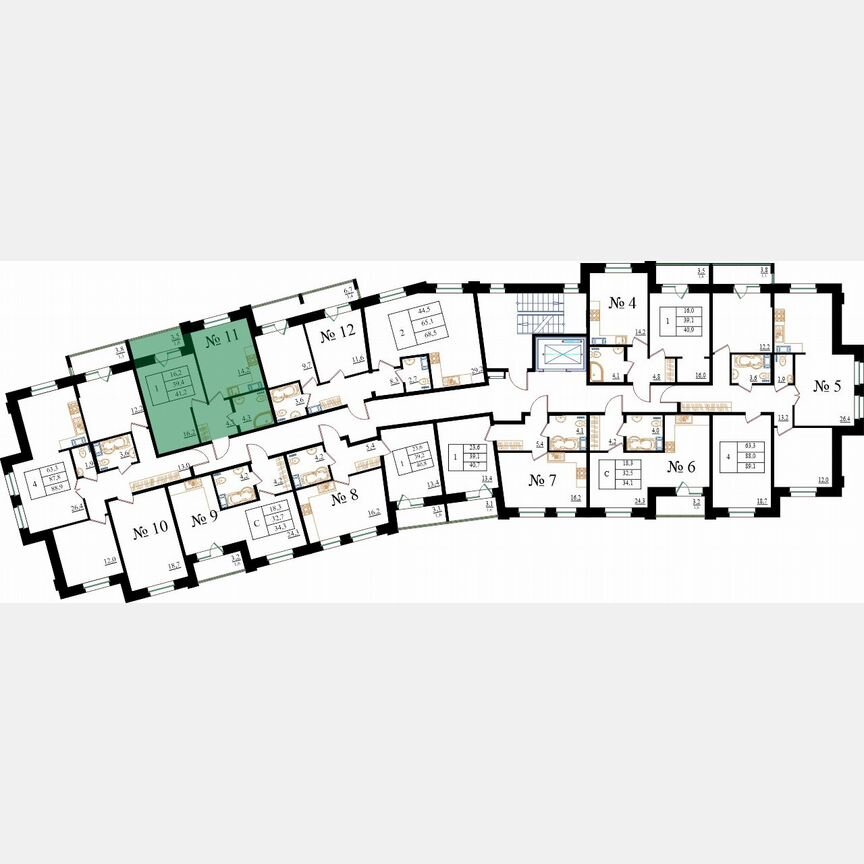 1-к. квартира, 41,2 м², 2/8 эт.