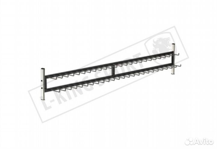 Стеллаж для лыжных палок на 50 пар (настенный)