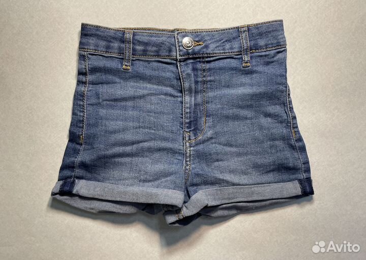 H&M Шорты джинс стрейч на молнии синие EUR 34 XS