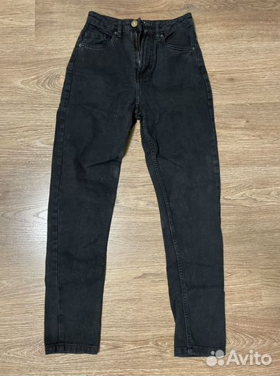 Джинсы cropp mom xxs 32 чёрные