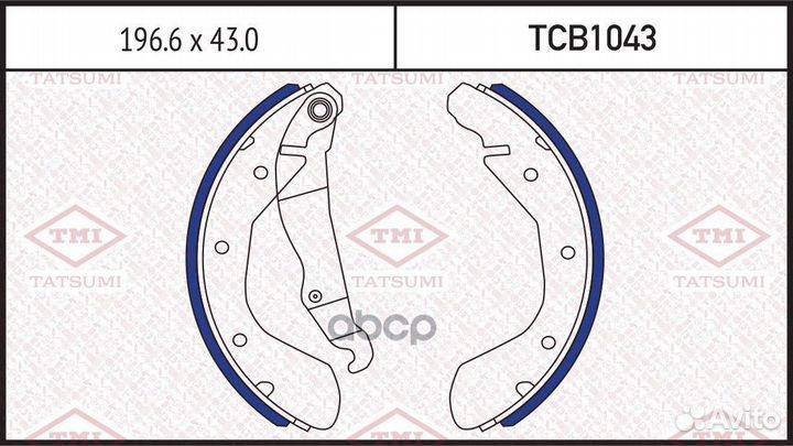 Колодки тормозные барабанные TCB1043 tatsumi
