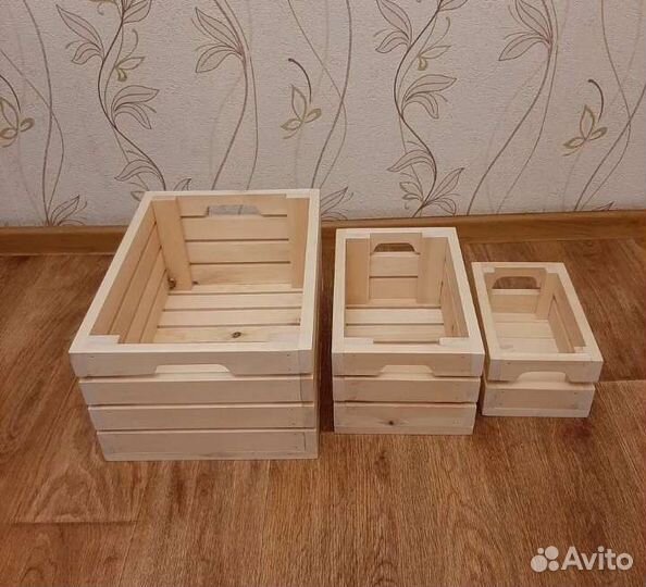 Ящики деревянные декоративные для хранения, декора