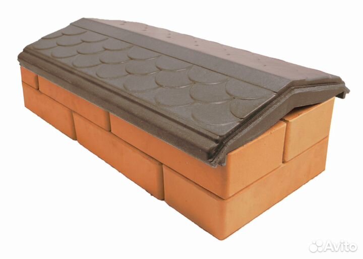 Парапет на забор 500х250 мм Чешуя Шоколад