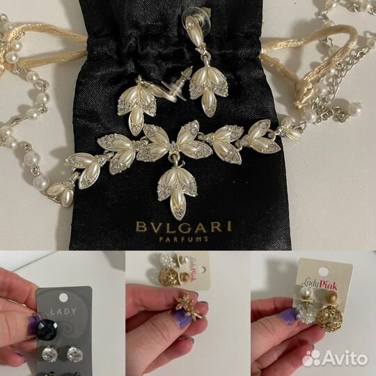 Украшения серьги колье заколки