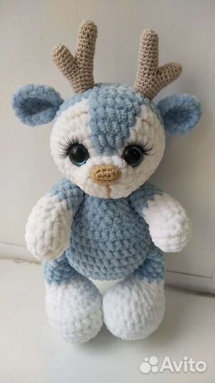 Олененок, вязаная мягкая игрушка