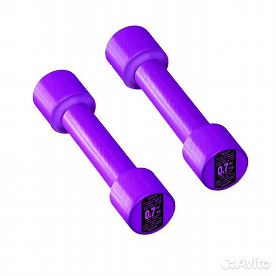 Гантеля 0,7кг пластиковая не разборная для фитнеса
