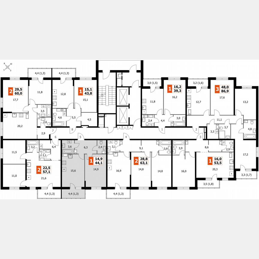 1-к. квартира, 44,1 м², 17/24 эт.
