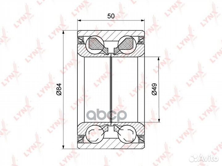 Подшипник ступицы задний 50x49x84 WB-1341 lynxauto