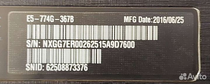 Ноутбук acer e5-774