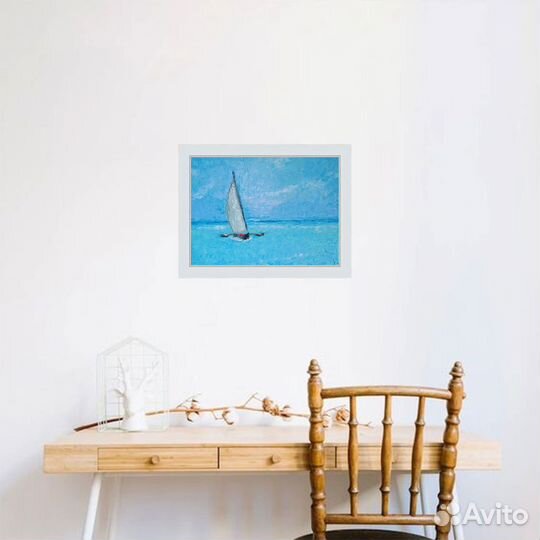 Картина маслом Парусник в море