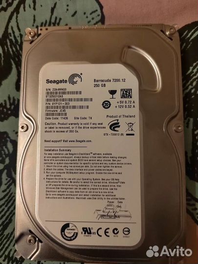 Жесткий диск 250 gb Seagate SATA