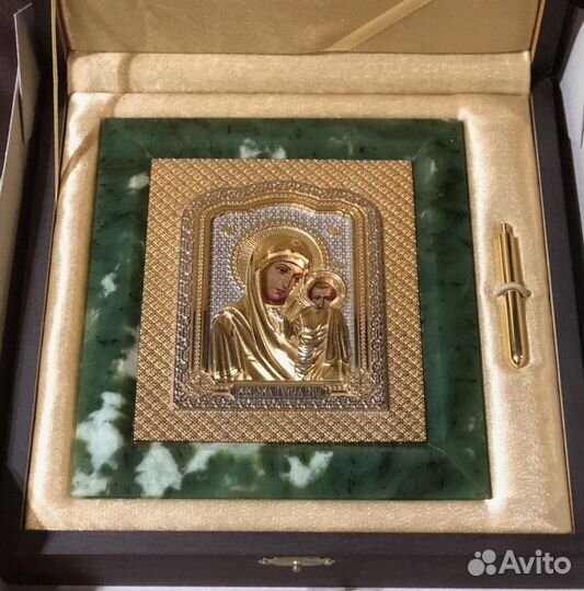 Икона Богородица Казанская с нефритом, Златоуст