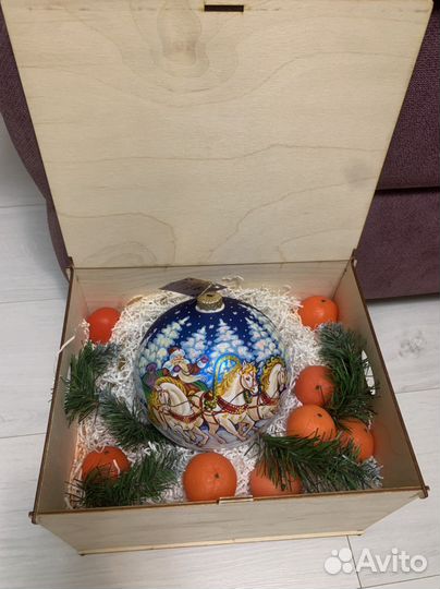 Елочный шар стекло живопись, ручная работа