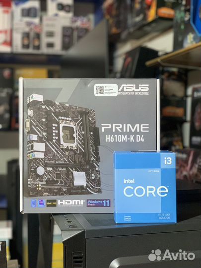 Процессор intel i3 12100f материнка h610