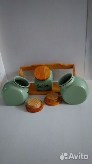 Набор баночек для кофе, чая, сахара