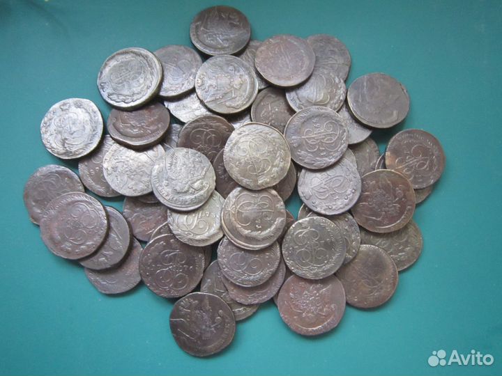 Монеты 5 Копеек Екатерина 2, разные года