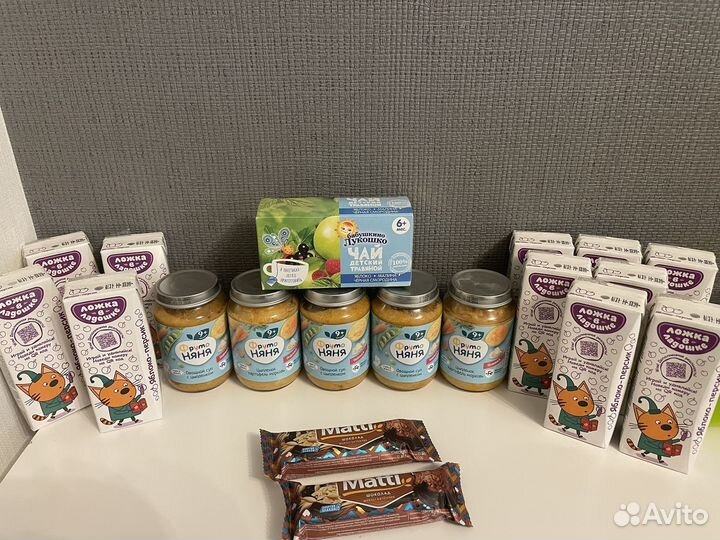 Детское питание пюре соки