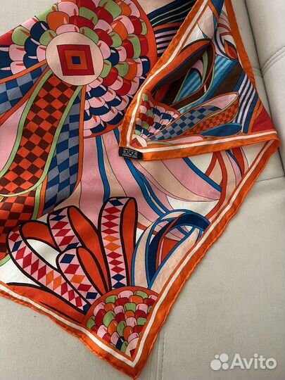 Шелковый платок яркий Франция y2k 2000е