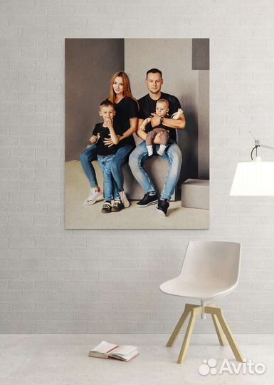 Портрет по фото на холсте