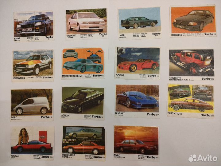 Вкладыши от жвачки турбо