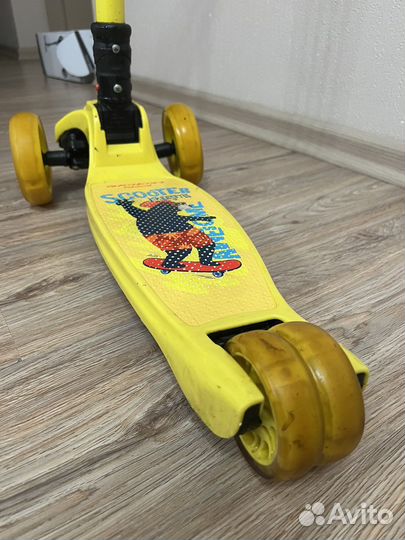 Самокат трехколесный kreiss premium желтый