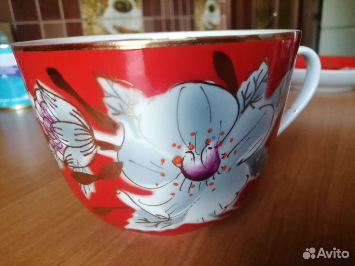 Чашка и блюдце мальва