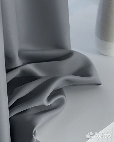 Шторы блэкаут Амадео холодный серый новые пошив