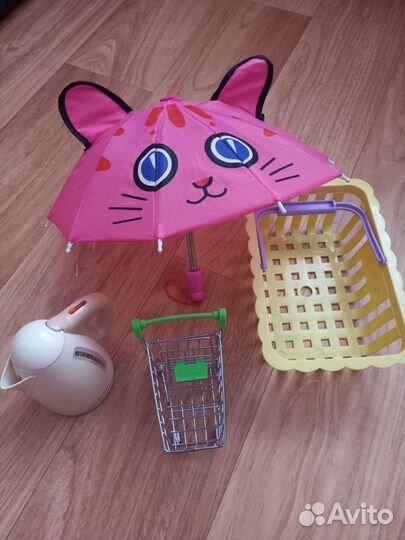 Чайник корзинка тележка зонтик для кукол