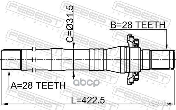 Вал привода hyundai santa FE 06 2006- 1212-SF