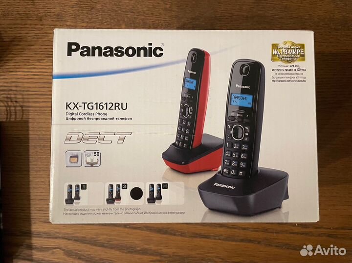 Телефон 2 трубки panasonic kx-tg1612ru