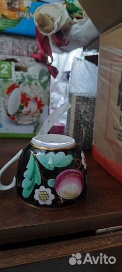 Чашка слива фарфор СССР вербилки и много посуды