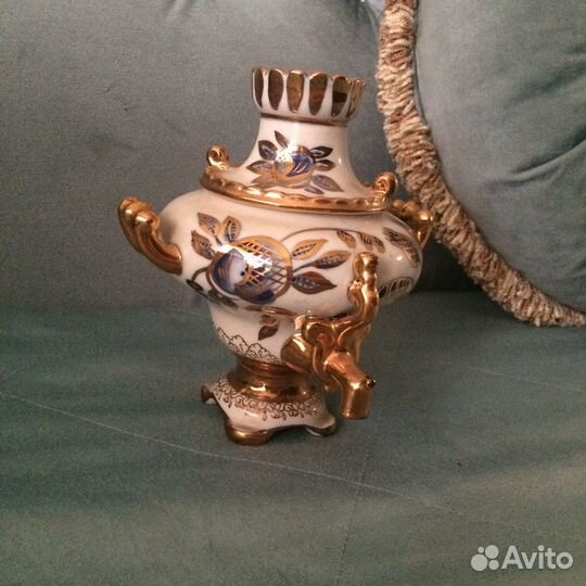 Самовар фарфоровый гжель СССР