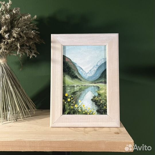 Картина маслом в рамке 10х15см