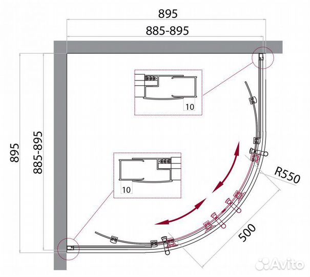 Душевой уголок 90х90 Belbagno UNO