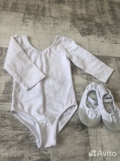Гимнастический купальник, балетки(2-3года)