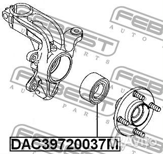 Подшипник ступичный передний 39X72X37