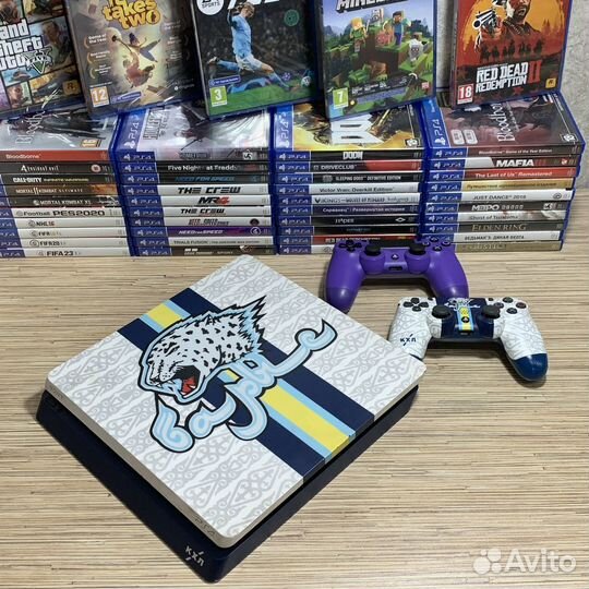 Sony PS4 Slim LimitedEdition NHL Барс +2Джоя+50Игр