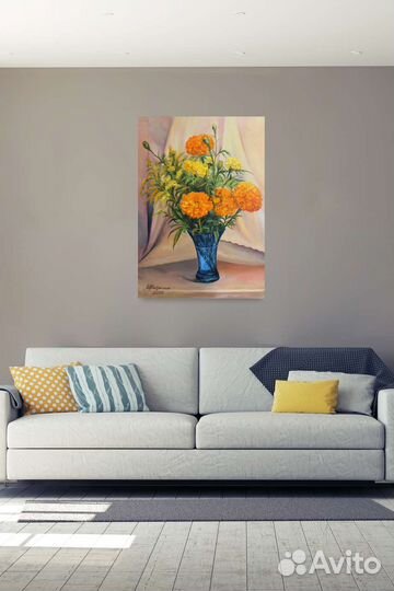 Картина маслом на холсте цветы