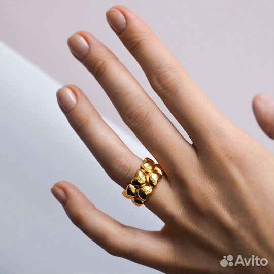 Кольцо из сердечек эстетика Poison Drop