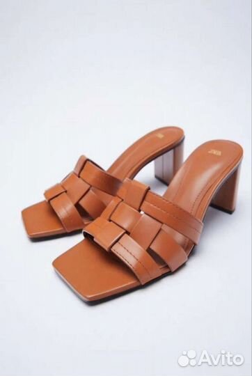 Мюли zara 39р-р нат. кожа