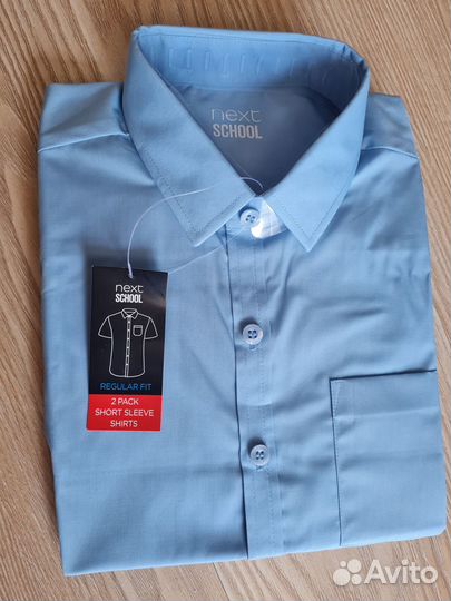 Рубашка next голубая на мальчика