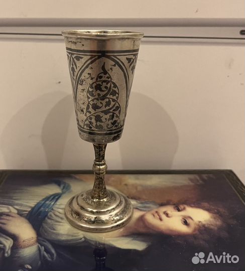 Рюмка Кубачи серебро 875 чернь СССР