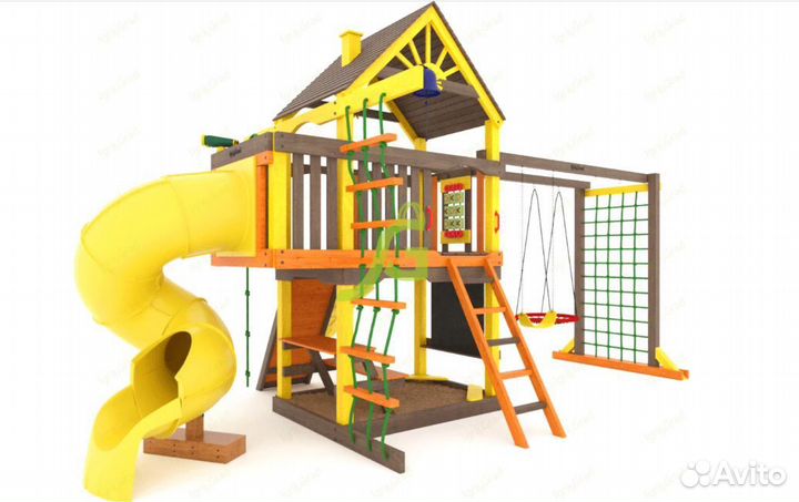 Игровая площадка Шато с трубой (Дерево) мод.2