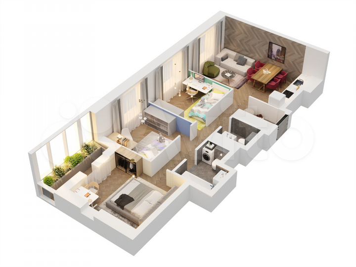 3-к. квартира, 74,3 м², 6/13 эт.